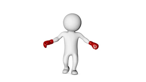 3D White Character. Boxing 動画素材 122072576