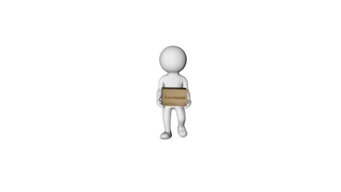 3D White Character : Package Delivery 스톡 동영상 106068542