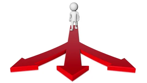 3D White Character : Path Choice 動画素材 122313022