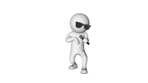 3D White Character : Rap 動画素材 121565383