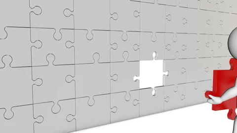 3D white character.P uzzle solution 動画素材 119823081