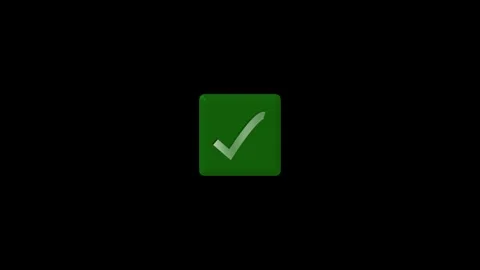 3D white check mark inside green square with subtle glow on black. Check ma.. Stock Footage 337131091