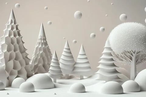3d white christmas background for presentations Stock Illustration