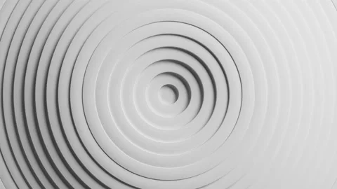 3D White Circles Pattern Seamless Loop. Ripple Effect. Stock Footage 172200782