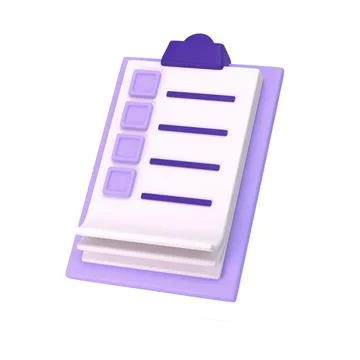 3d white clipboard icon task management todo check list on lilac plane 스톡 일러스트