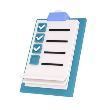 3d white clipboard icon task management todo check list on turquose plane 스톡 일러스트