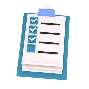 3d white clipboard icon task management todo check list on turquose plane 스톡 일러스트