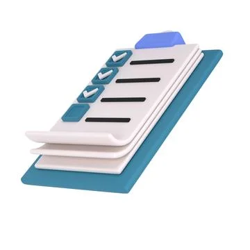 3d white clipboard icon task management todo check list on turquose plane 스톡 일러스트