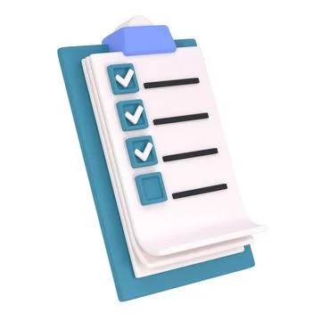 3d white clipboard icon task management todo check list on turquose plane 스톡 일러스트