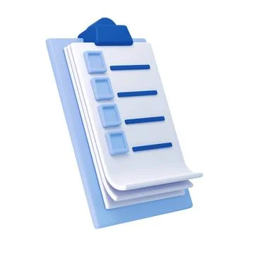3d white clipboard icon task management todo check list on blue plane background 스톡 일러스트