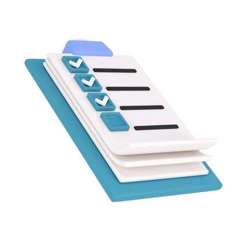 3d white clipboard icon task management todo check list on turquose plane 스톡 일러스트