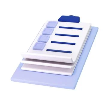 3d white clipboard icon task management todo check list on blue plane background 스톡 일러스트