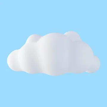 3D White Cloud Isolated on Blue Stock Illustration