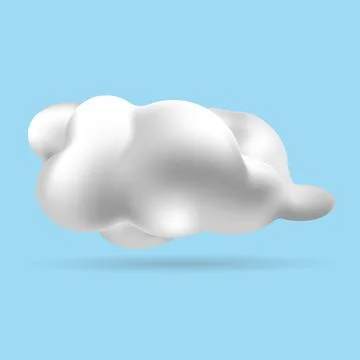 3D white cloud isolated on blue background Stock Illustration