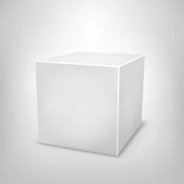 3D white cube Stock Illustration