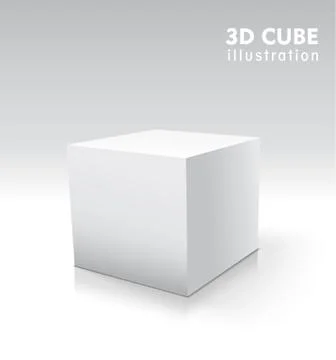 3d white cube for your graphic design. Stock Illustration