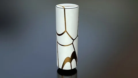 3D white cylinder with an animated texture Stock Footage 114070871