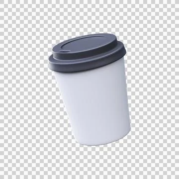 3D White Disposable Drink Cup Illustrazione stock