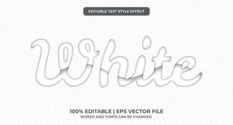 3d White Embossed Vector text style effect, Editable Text Effect Illustrazione stock