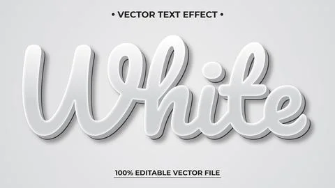 3d White Embossed Vector text style effect, Editable Text Effect Stock Illustration