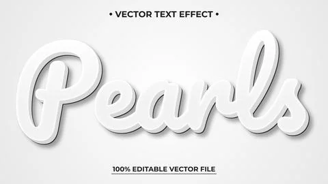 3d White Embossed Vector text style effect, Editable Text Effect Stock Illustration
