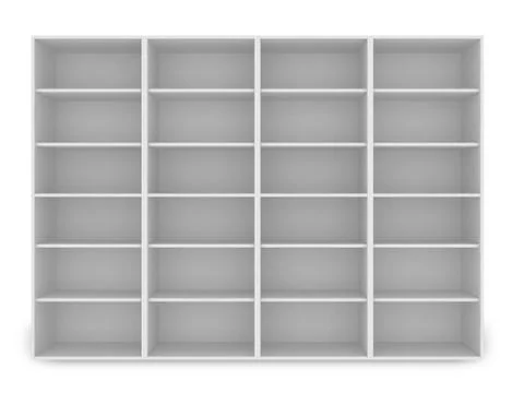3d white empty shelf Stock Illustration