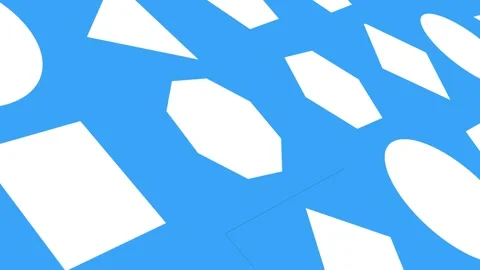 3D white flat regular shapes motion background loop on blue screen 库存影片 332807413