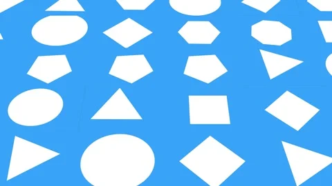 3D white flat regular shapes motion background loop on blue screen Stockbeeldmateriaal 332807414