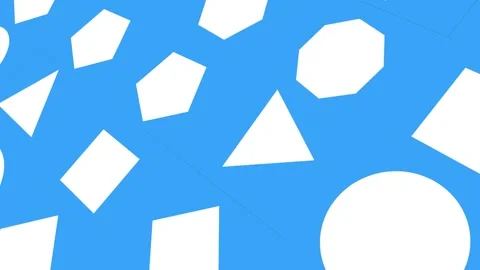 3D white flat regular shapes motion background loop on blue screen Vidéo 332807431