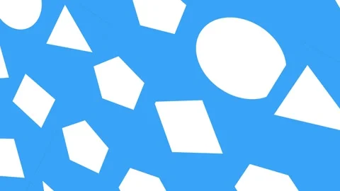 3D white flat regular shapes motion background loop on blue screen Stockbeeldmateriaal 332807438