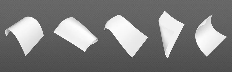 3d white fly paper sheet. Fall isolated document Illustrazione stock