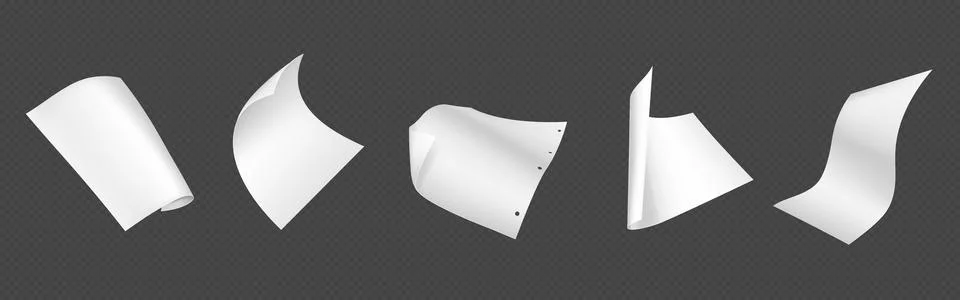 3d white fly paper sheet. Fall isolated document Stock Illustration