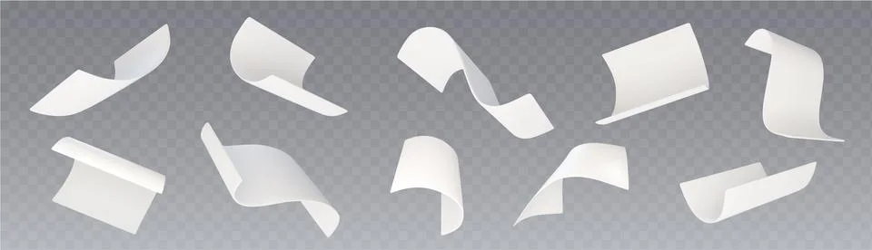 3d white fly paper sheet. Fall isolated document Illustrazione stock
