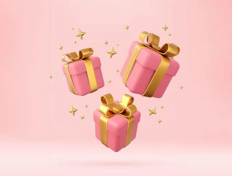 3d white gift boxes Stock-Illustration