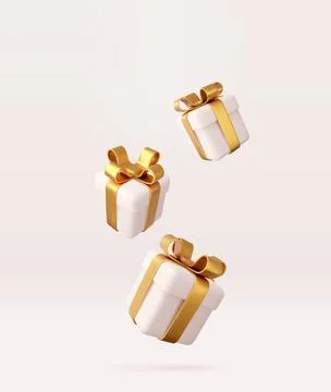 3d white gift boxes Illustrazione stock
