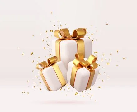3d white gift boxes Stock-Illustration