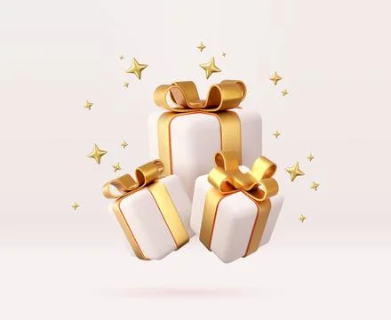 3d white gift boxes Illustrazione stock