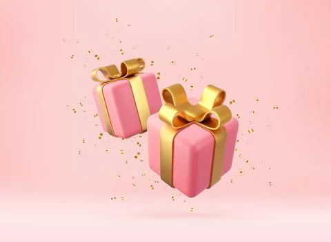 3d white gift boxes Stock Illustration