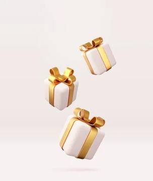 3d white gift boxes Illustrazione stock