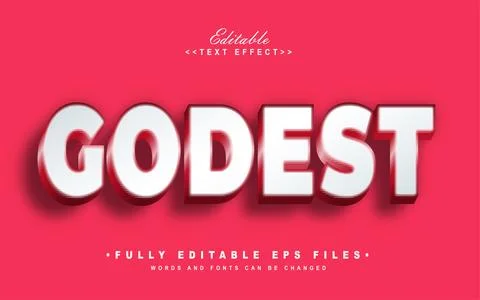 3d white gradient godest text effect Stock Illustration