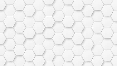 3d white hexagon technology background with shadow. Stock Illustration
