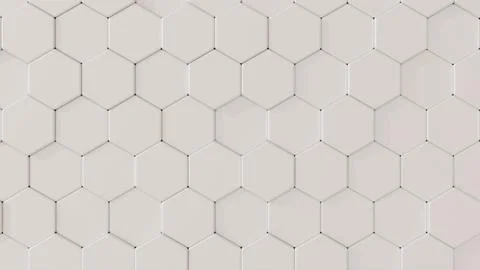 3d White hexagonal Illustrazione stock
