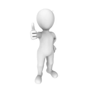 3d white human shows thumb up Stock Illustration