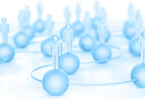 3d white human social network Stock Illustration
