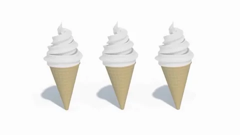 3D White Ice Cream Cone Color Learning Animation Educational 4K Vídeos de archivo 332768943