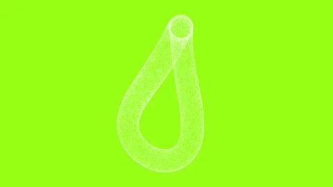 3D white infinity object on green screen. Object consisting of flickering par Illustrazione stock