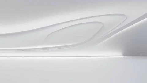 3D White Interior Background 3D Abstract White Interior Background with Wa... Stock Photos