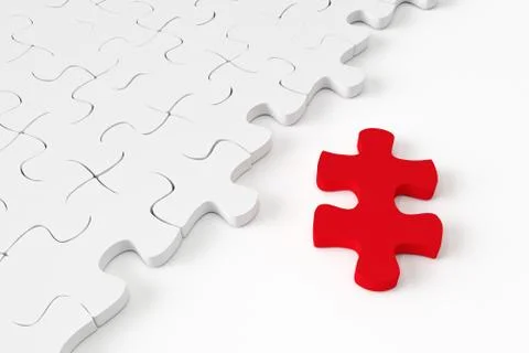 3d White jigsaw puzzle Stockillustratie