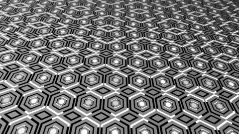 3d White lines moving over hexagonal pattern White color background 動画素材 271158597