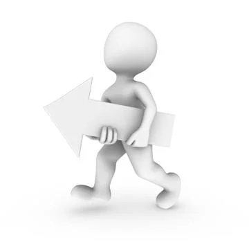 3d white man with arrow in hands. Stock Illustration